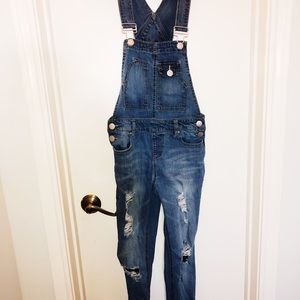 blue jean overalls